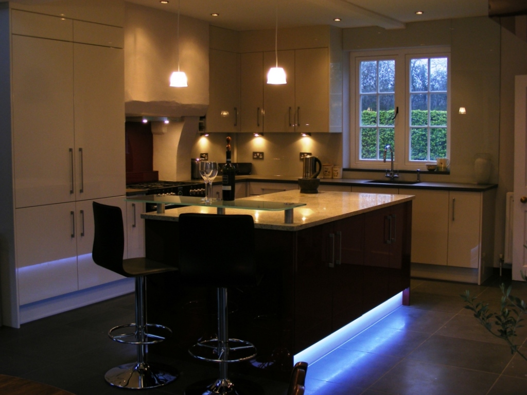 Kitchen lighting in 18th century Berkshire Mill House